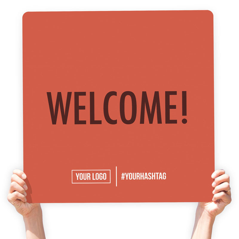 Fall Season Greeting Sign - &quot;Welcome!&quot;, Select Your Size: 22” X 22”