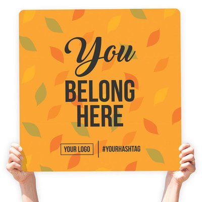 Fall Season Greeting Sign - &quot;You Belong Here&quot; (Leaf Pattern)