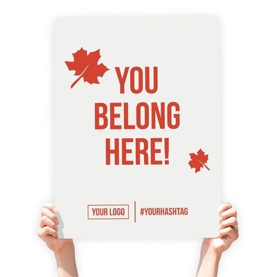 Fall Season Greeting Sign - &quot;You Belong Here!&quot; (Simple Leaf)