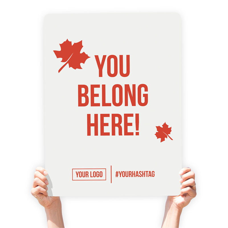 Fall Season Greeting Sign - &quot;You Belong Here!&quot; (Simple Leaf)