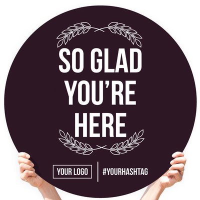 Fall Season Greeting Sign - &quot;So Glad You&#39;re Here&quot;