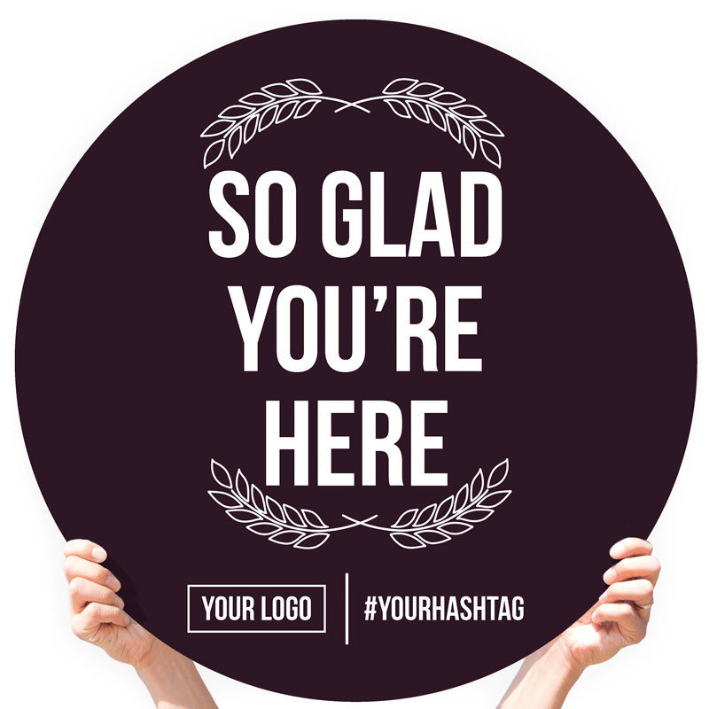 Fall Season Greeting Sign - &quot;So Glad You&#39;re Here&quot;