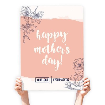Mother's Day Greeting Sign - "Happy Mother's Day" (Coral)