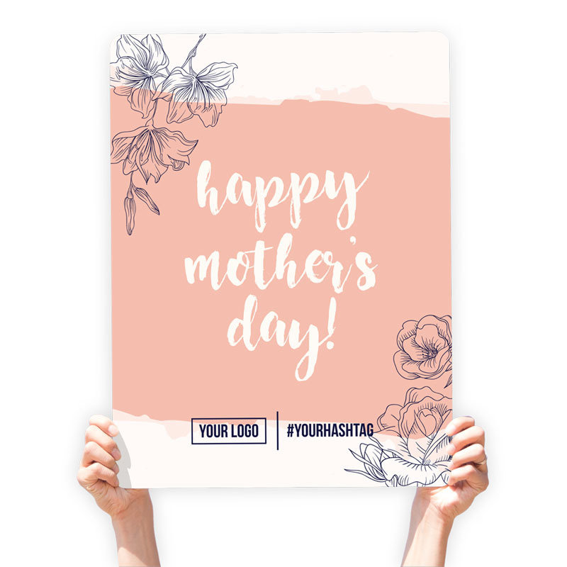 Mother&#39;s Day Greeting Sign - &quot;Happy Mother&#39;s Day&quot; (Coral)