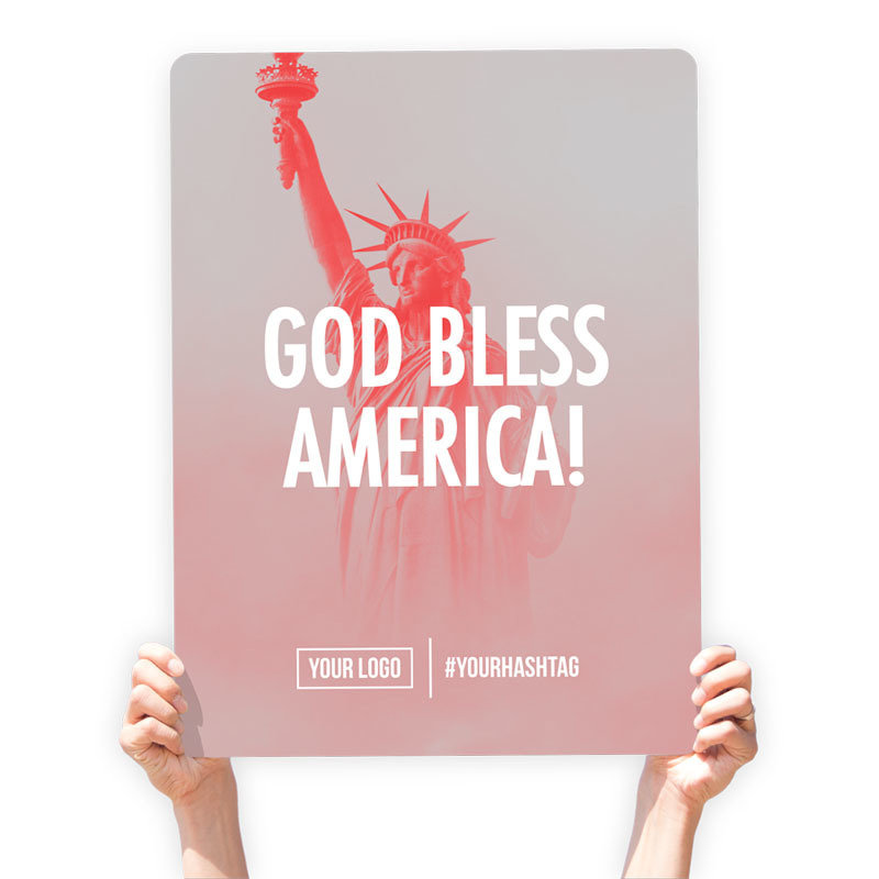 Memorial Day Greeting Sign - "God Bless America!"