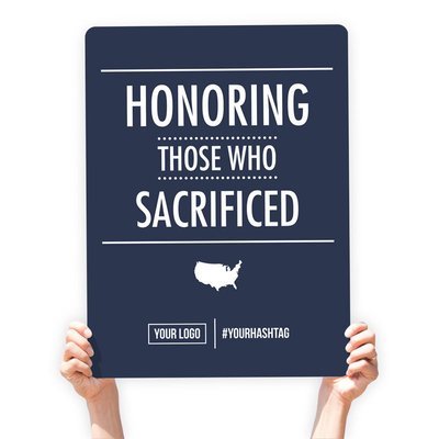 Memorial Day Greeting Sign - "Honoring Those Who Sacrificed"