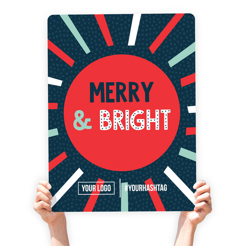 Christmas Greeting Sign - &quot;Merry &amp; Bright&quot; (Radiant)
