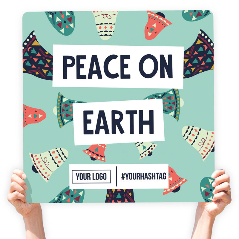 Christmas Greeting Sign - &quot;Peace on Earth&quot; (Bells)