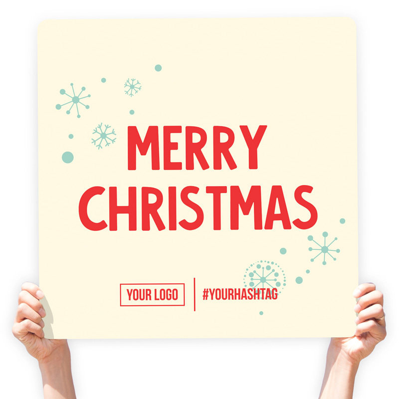 Christmas Greeting Sign - &quot;Merry Christmas&quot; (Blue Snowflakes), Select Your Size: 22” X 22”