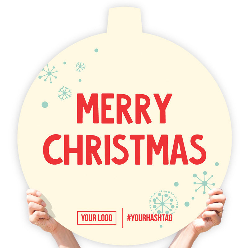 Christmas Greeting Sign - &quot;Merry Christmas&quot; (Blue Snowflakes)