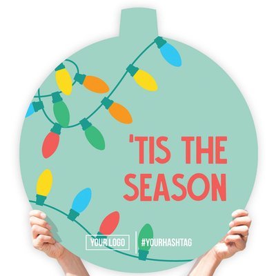 Christmas Greeting Sign - "Tis the Season" (Lights)
