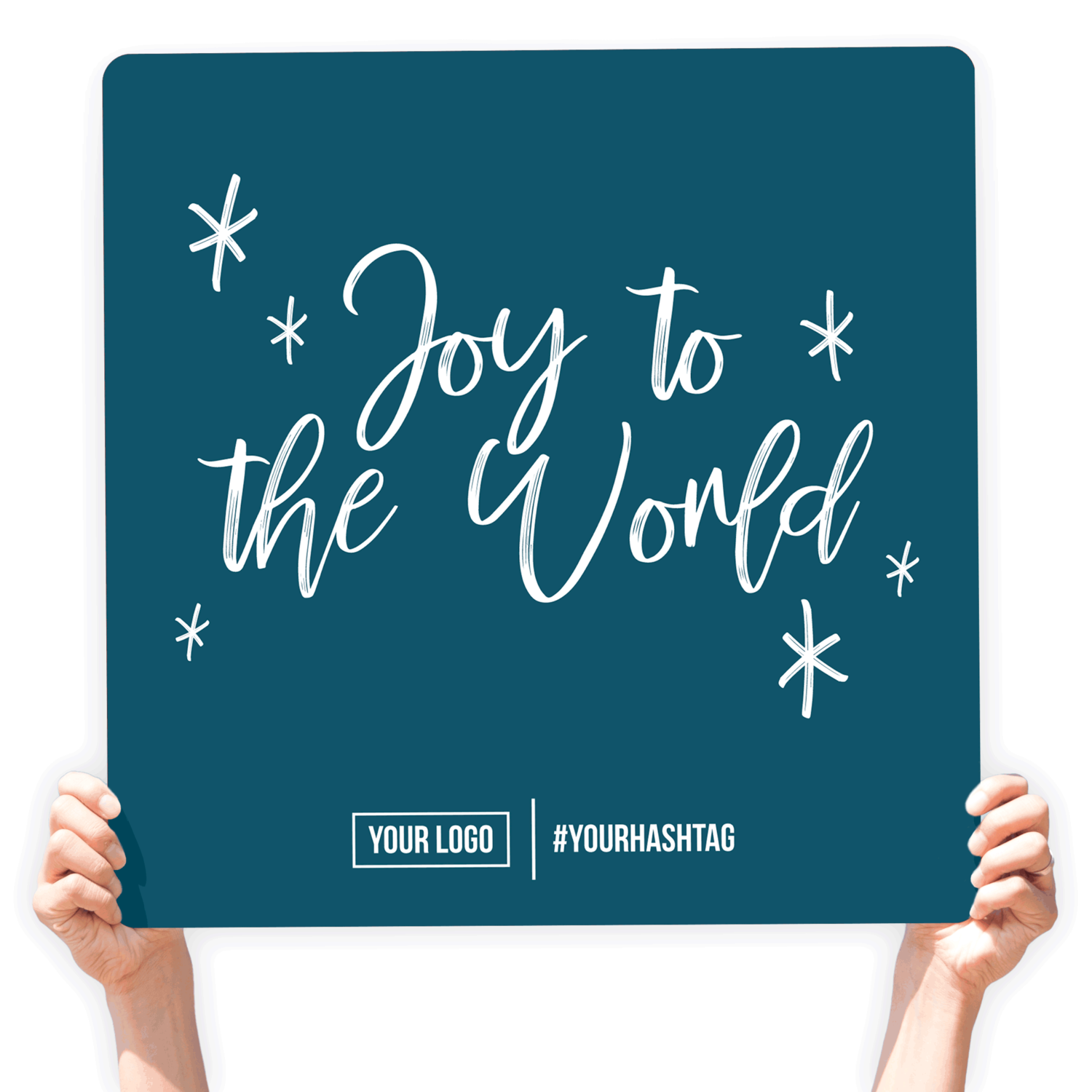 Christmas Greeting Sign - &quot;Joy To The World&quot;, Select Your Size: 22” X 22”