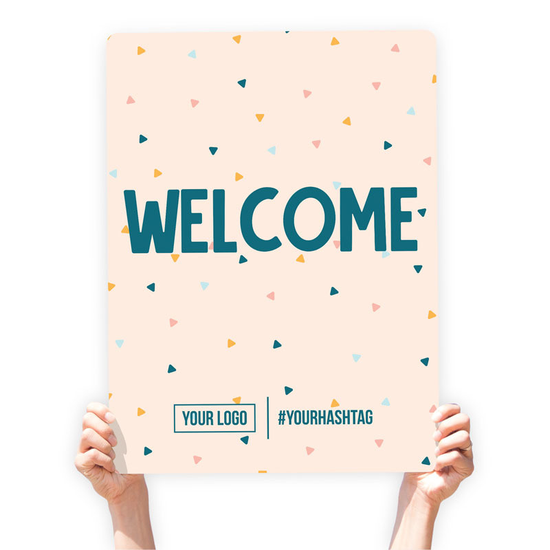 Easter Greeting Sign - &quot;Welcome&quot; (Confetti)