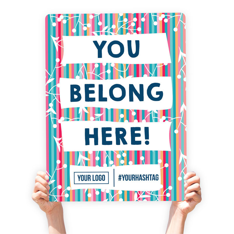 Easter Greeting Sign - &quot;You Belong Here!&quot; (Stripes)