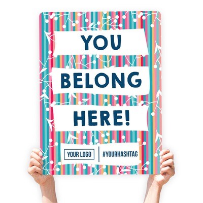 Easter Greeting Sign - "You Belong Here!" (Stripes)
