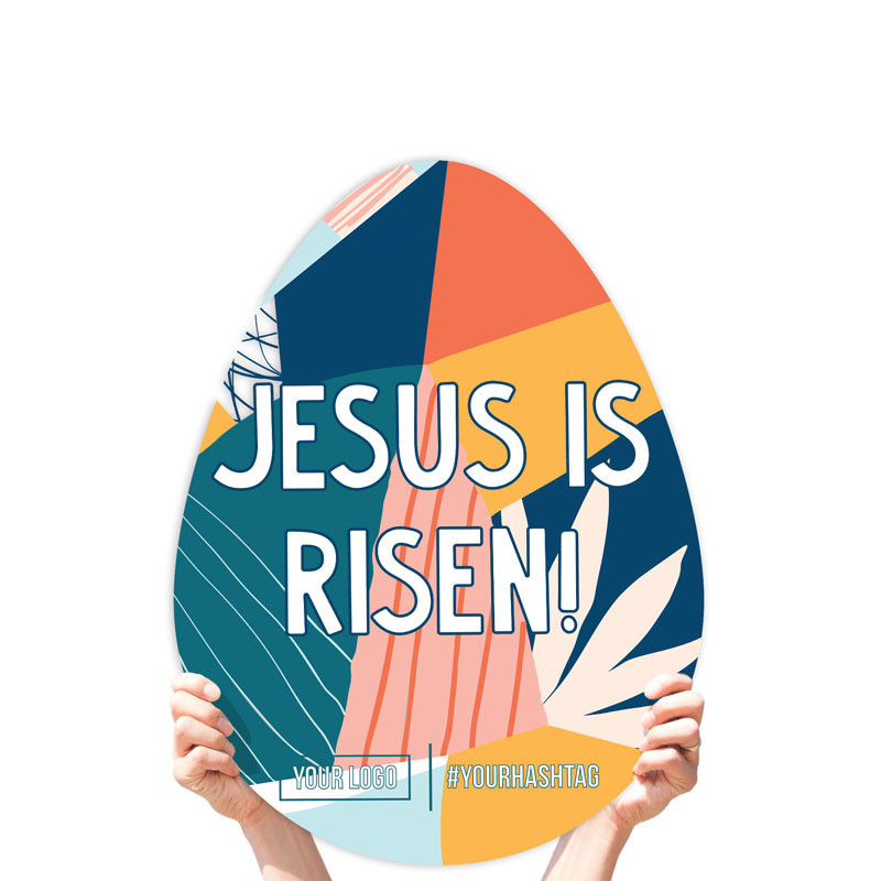 Easter Greeting Sign - &quot;Jesus is Risen&quot; (Vibrant)
