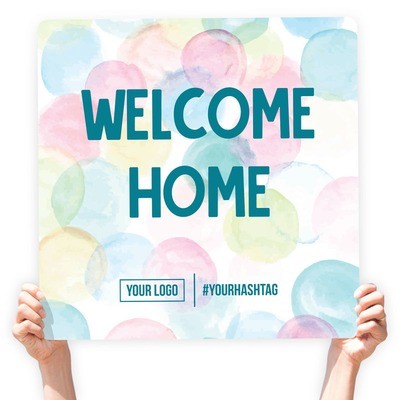 Easter Greeting Sign - "Welcome Home" (Watercolor)