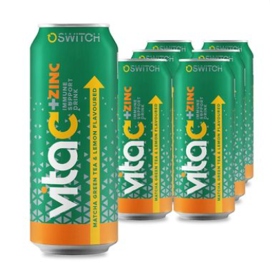 Switch Energy Drink Matcha Green Tea and Lemon (12 x 500ml)