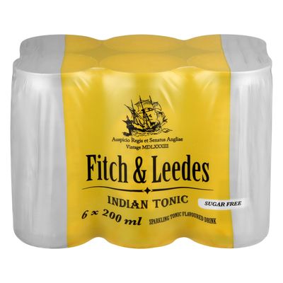 Fitch &amp; Leedes Indian Tonic Sugar Free Can (6 x 200ml)