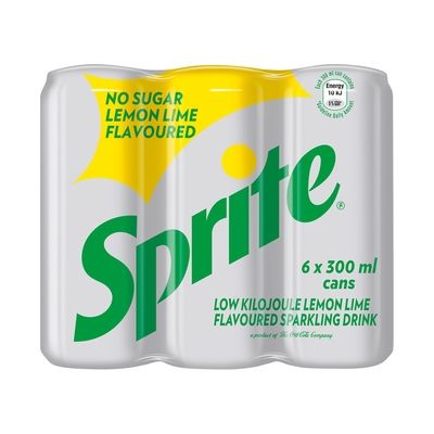 Sprite Soft Drink Cans Zero (6 x 300 ml)