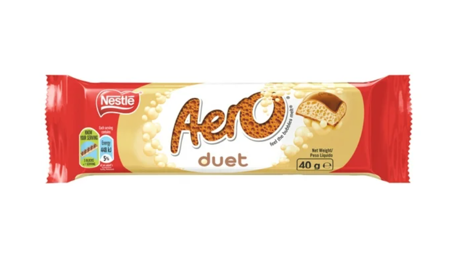 Choc Bar Aero Bar Nestle C/Late Duet 40g