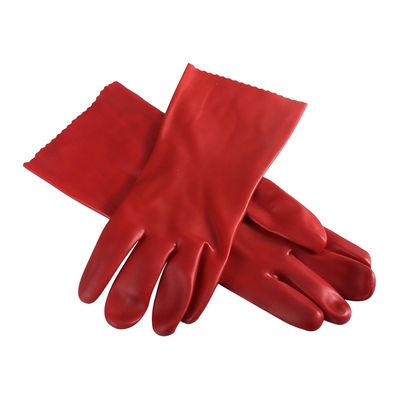 PVC Glove Open Cuff 27mm Red