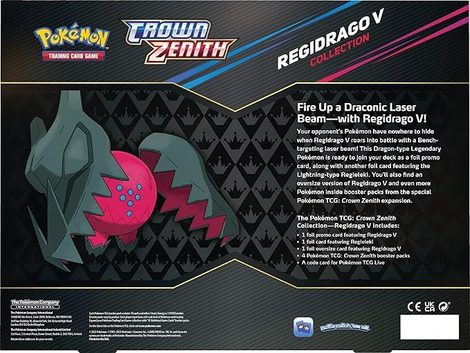 Pokémon TCG: Crown Zenith Collection - Regidrago V (2 Foil Promo Cards, 1 Foil Oversize Card & 4 Booster Packs)