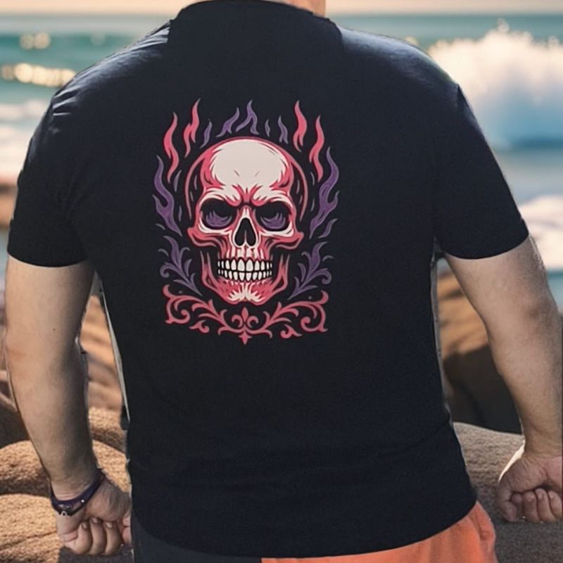 Camisetas Kamishensha – Edición Calavera & Calavera Demonio (Color Negro)