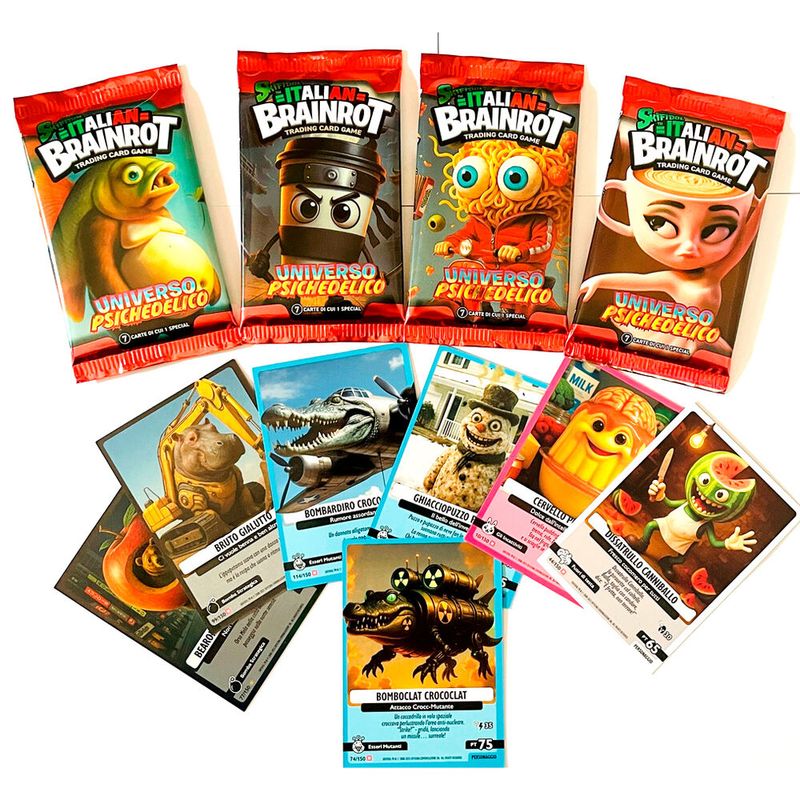 Sobre de 7 Cartas Coleccionables – Universo Psichedelico Skifidol (Italian Brainrot) 2€ por sobre / por caja 48€