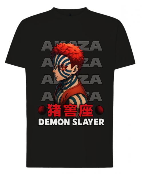 Camiseta Akaza Demon Slayer | Luna Superior Tres | Tallas XS a 5XL