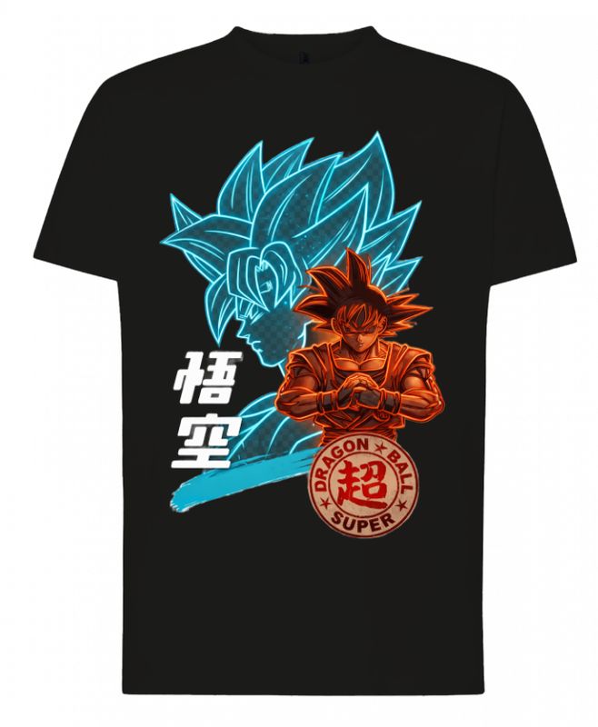 Camiseta Dragon Ball Super Goku Neon – Edición Anime Unisex XS a 5XL