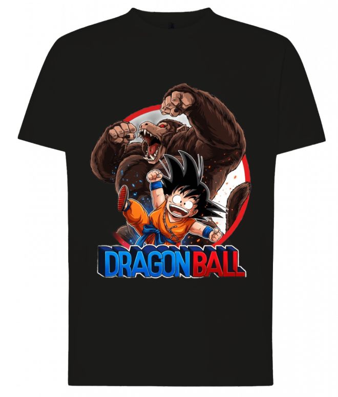 Camiseta Dragon Ball Goku vs Mono Gigante – Anime Clásico Unisex XS a 5XL