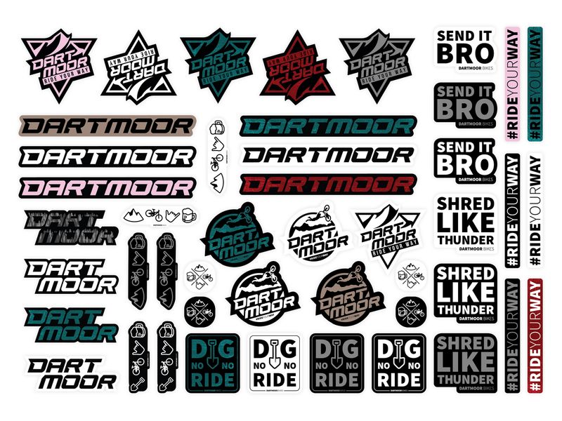 Zestaw naklejek Dartmoor / Ride Your Way, arkusz A3 Naklejki na rower