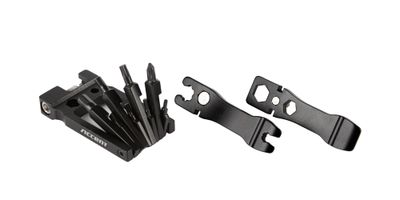 Zestaw kluczy multitool Accent Nero-19, 19 funkcji, aluminiowy płaski, czarny (inbusy , skuwacz , łyżki do opon, torx)