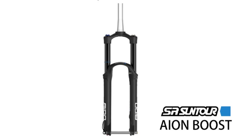 Amortyzator do dirtu SR Suntour Aion 35 EVO (110x15 , powietrzny, z blokadą skoku) 100mm skoku + TopCap Gwiazdka steru