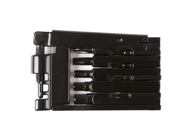 Zestaw kluczy multitool Accent Nero-12, 12 funkcji, aluminiowy płaski, czarny