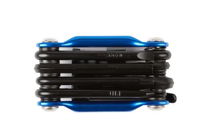 Zestaw kluczy Multitool Accent Zaffiro-11 11 funkcji; aluminiowy, niebiesko-czarny (inbusy, skuwacz do łańcucha)