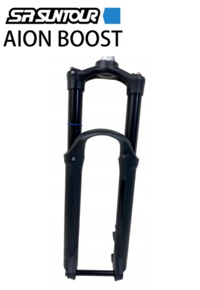 Amortyzator do dirtu SR Suntour Aion 35 EVO PCS (110x15 , powietrzny, z blokadą skoku) 100mm skoku + TopCap Gwiazdka steru