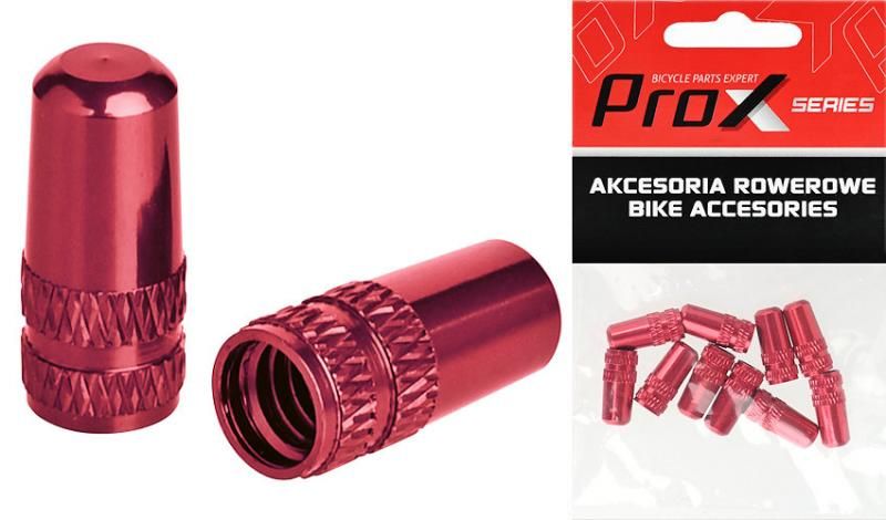 NAKRĘTKA NA DĘTKĘ ZAWÓR PROX FV-01 PRESTA CZERWONA, ALUMINIOWA 1szt.