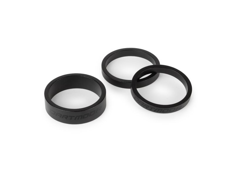 Zestaw podkładek pod stery Dartmoor 10mm/5mm/3mm czarne , aluminiowe (3szt.) , podkładki pod stery