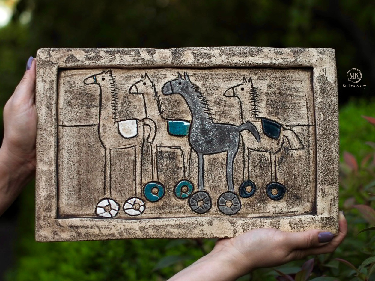 Kafel ceramiczny „Konie”