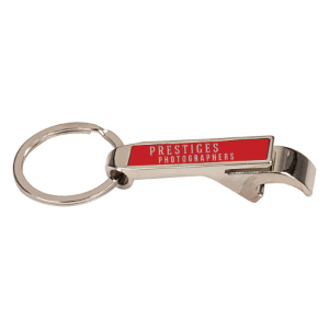 2-1/2&quot; Red Laserable Bottle Opener Keychain