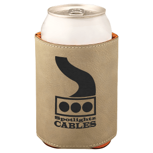 3 3/4&quot; LIGHT BROWN Laserable Leatherette Beverage Holder