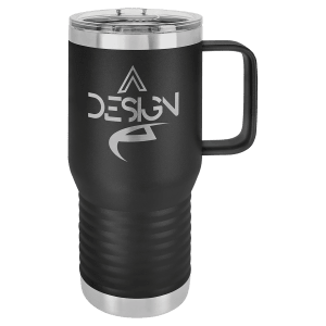 20 oz. Black Vacuum Insulated Travel Mug with handle and Slider Lid