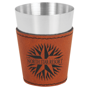 Rawhide Leatherette &amp; Stainless Steel Shot Glass