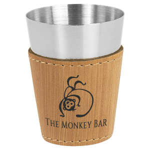 Bamboo Leatherette &amp; Stainless Steel Shot Glass