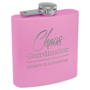 6 oz. LIGHT PURPLE Powder Coated Laserable Stainless Steel Flask (1)