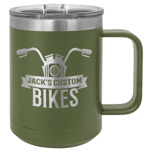 Polar Camel 15 oz. Olive Stainless Steel Vacuum Insulated Mug with Slider Lid