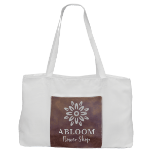 15&quot; x 15 3/4&quot; White Full Color Imprint Canvas Bag