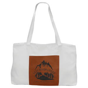 19&quot; x 12&quot; White Bag with Rawhide Leatherette Gusset